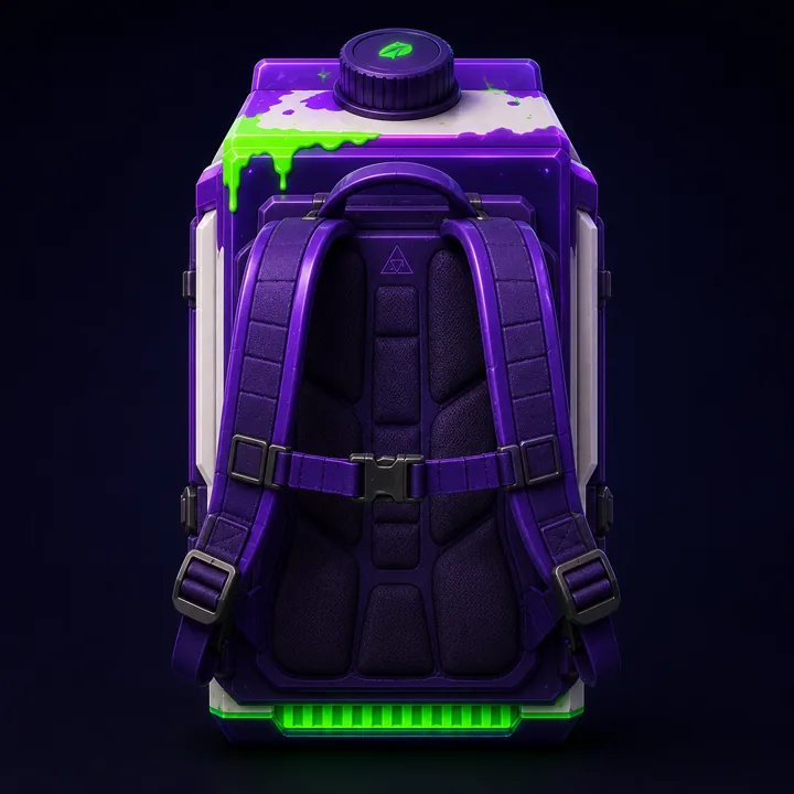 Rear harness view of the Agarthan Milk backpack