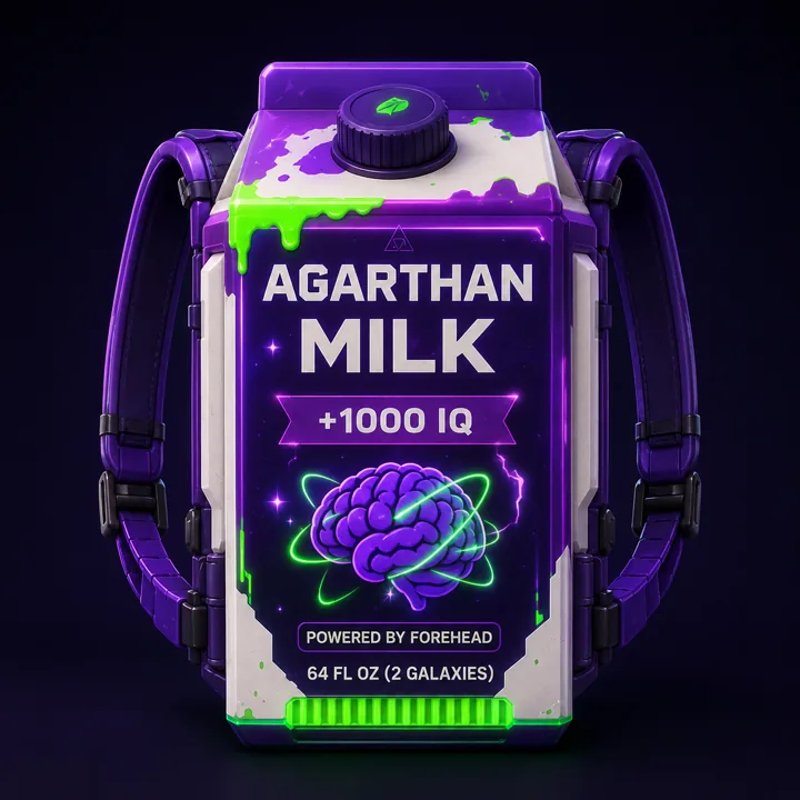 Front view of the Agarthan Milk backpack